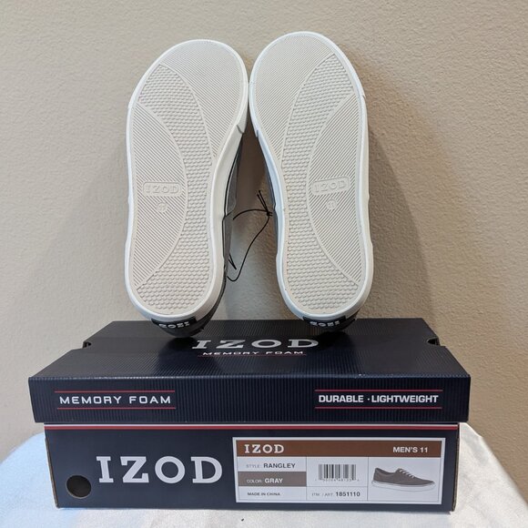 New Izod Men's Rangley Lace-Up Casual Canvas Shoes Gray Size 11 - Picture 4 of 4